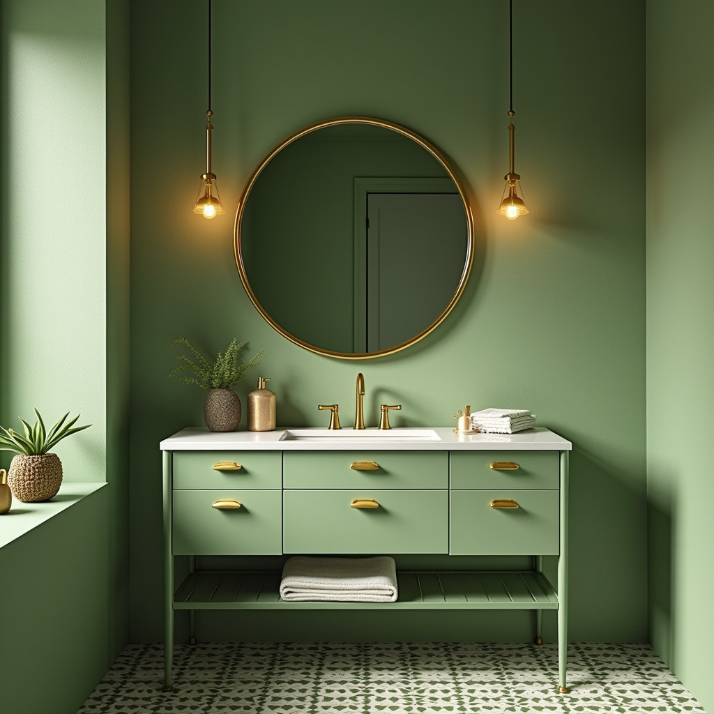 green and gold bathroom ideas 32
