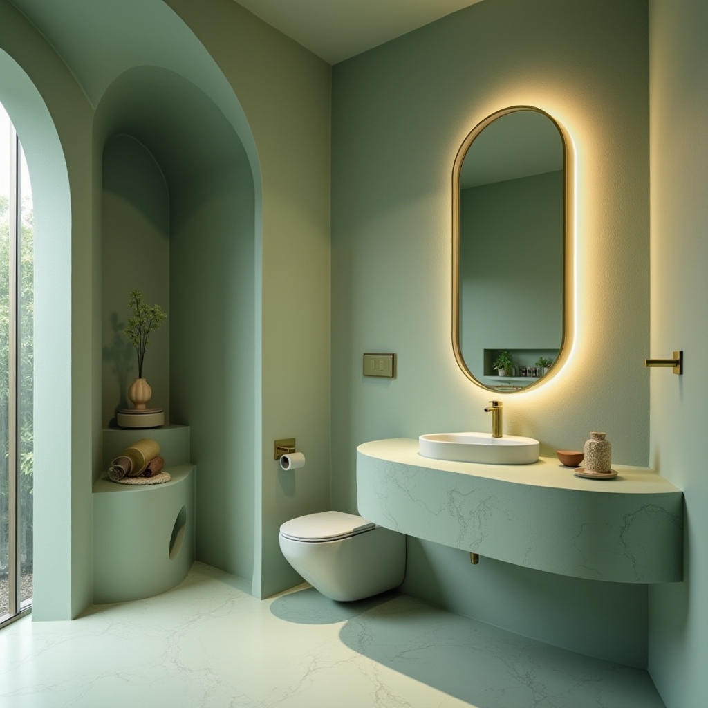 green and gold bathroom ideas 35