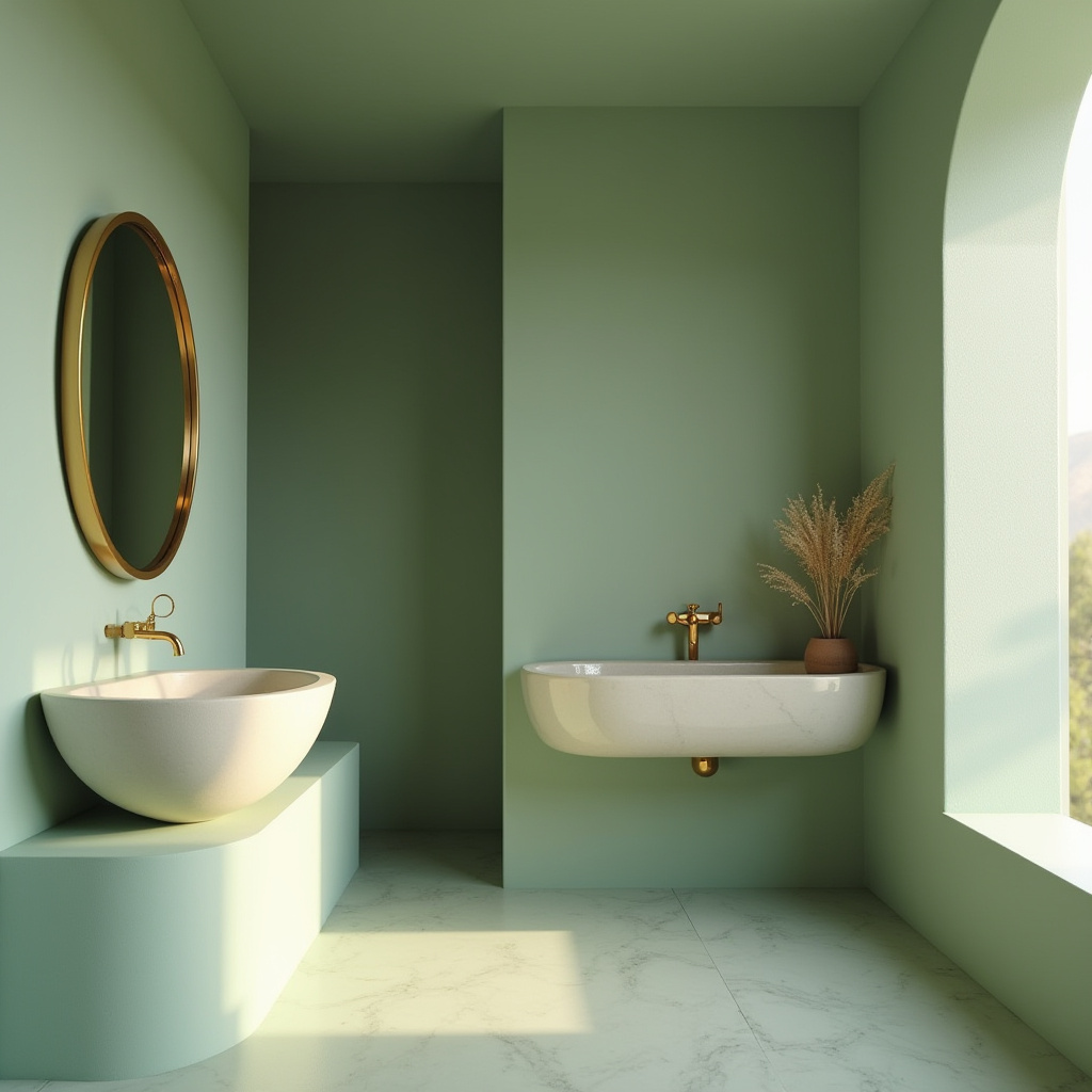 green and gold bathroom ideas 36