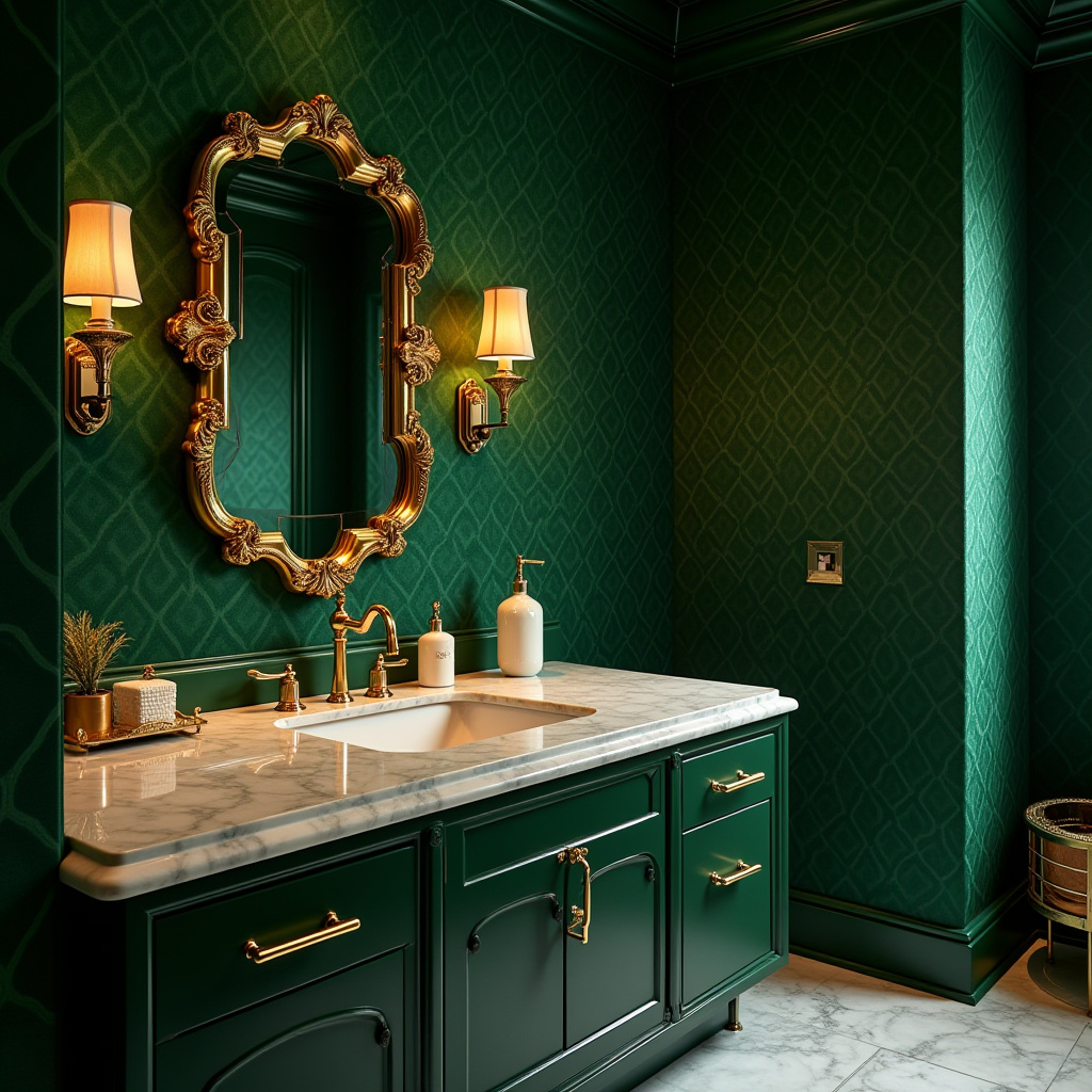 green and gold bathroom ideas 37