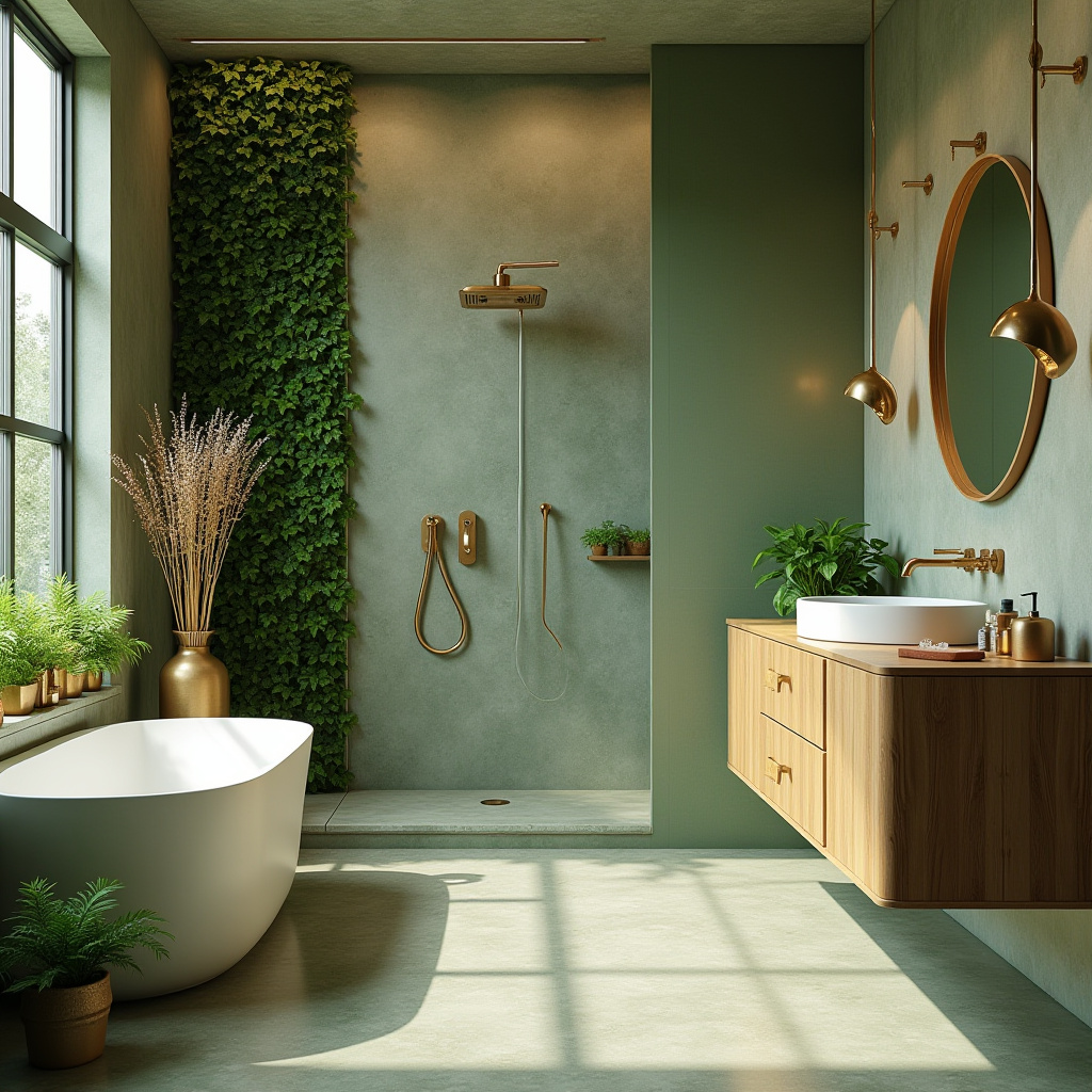 green and gold bathroom ideas 40
