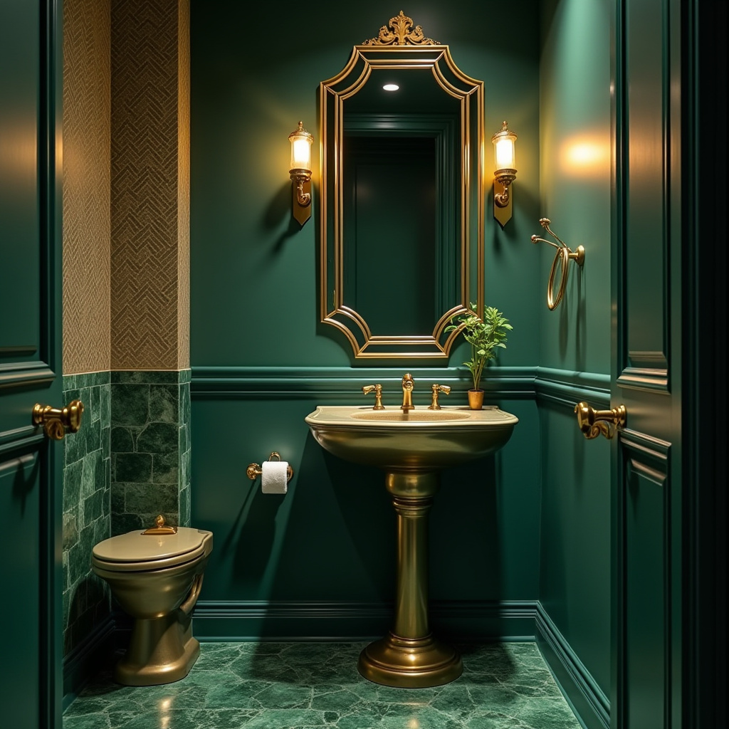green and gold bathroom ideas 5
