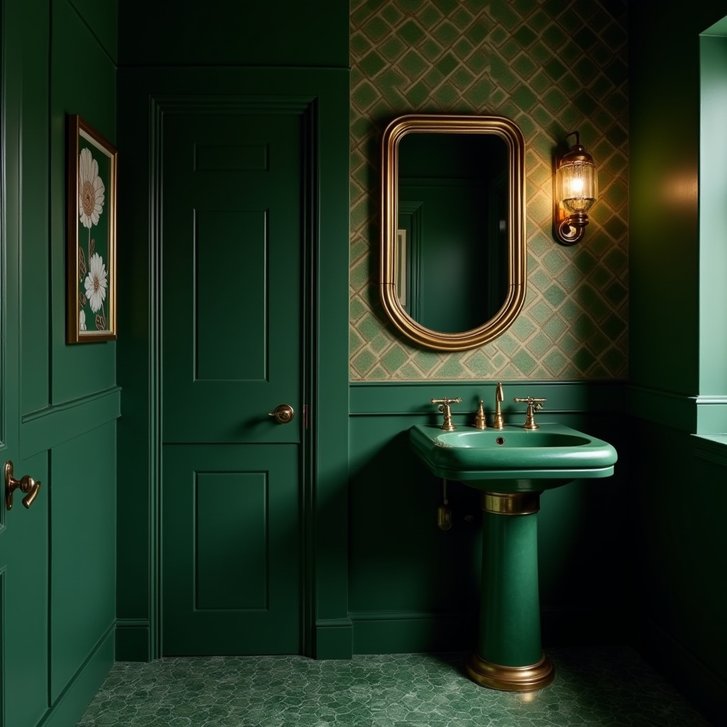 green and gold bathroom ideas 6