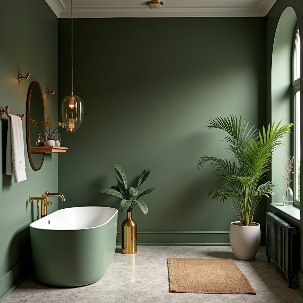 green and gold bathroom ideas 7