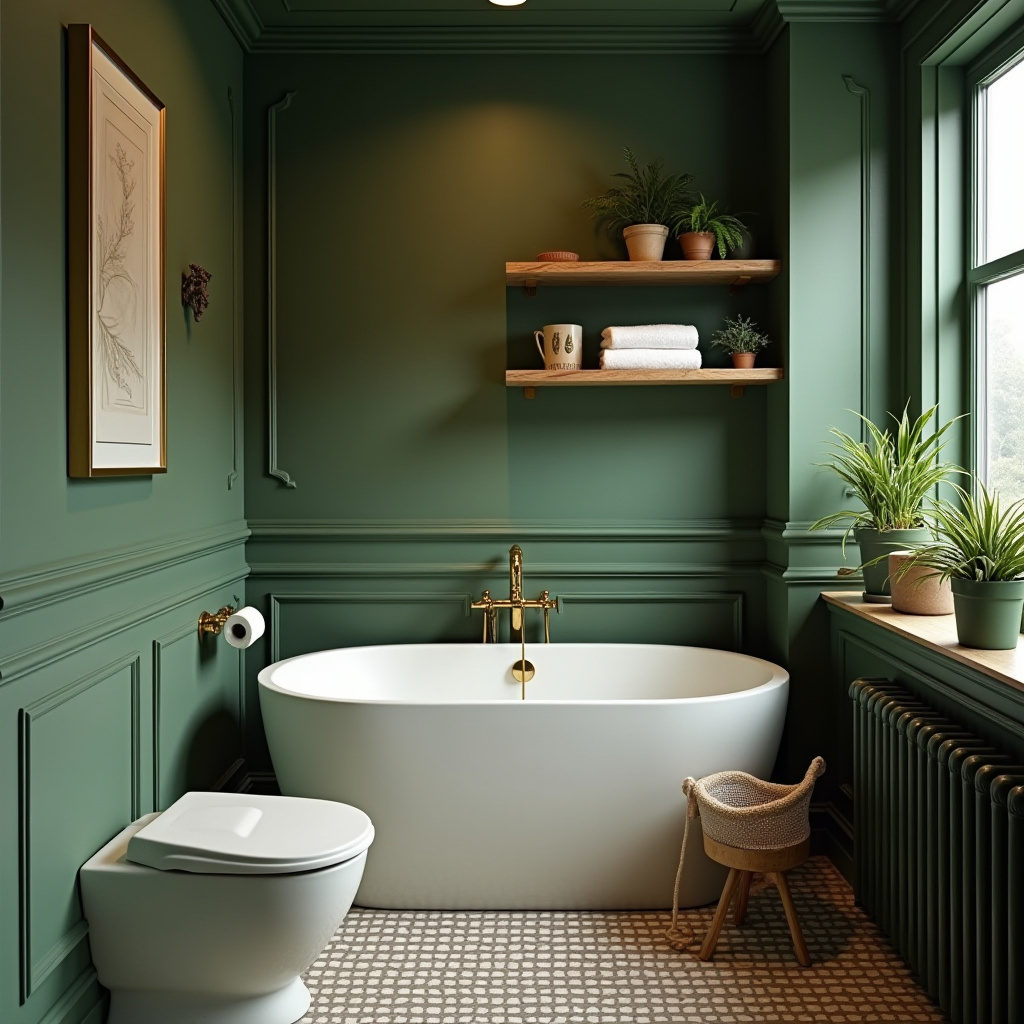 green and gold bathroom ideas 8