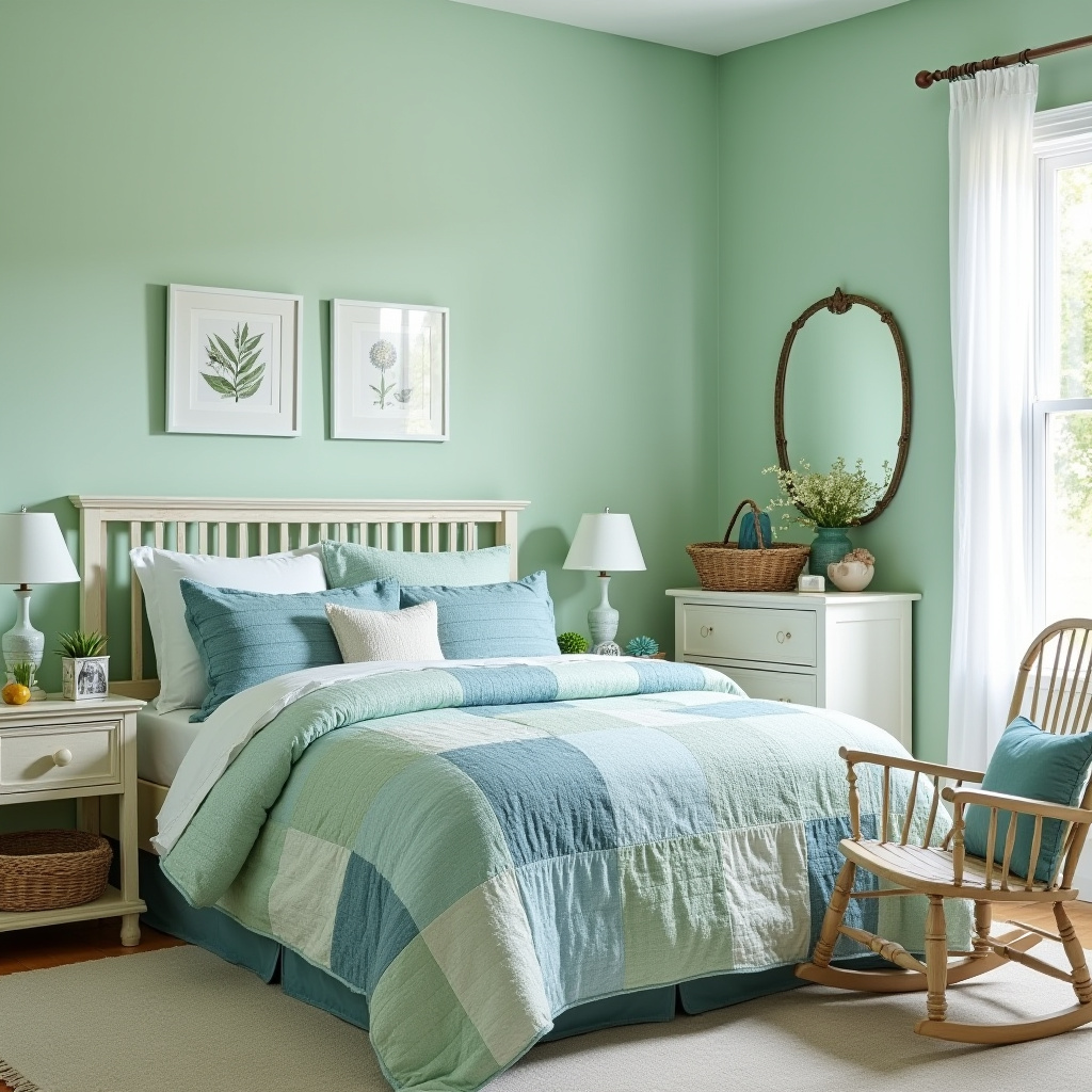 green coastal bedroom 37