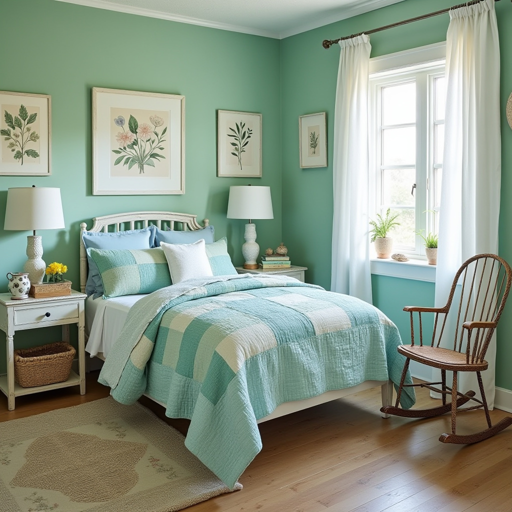green coastal bedroom 38