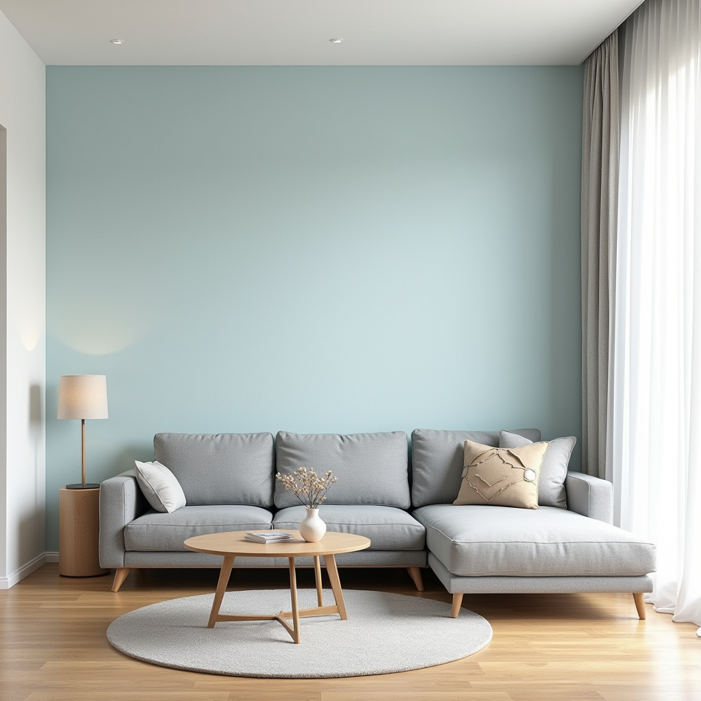light blue accent wall living room 1