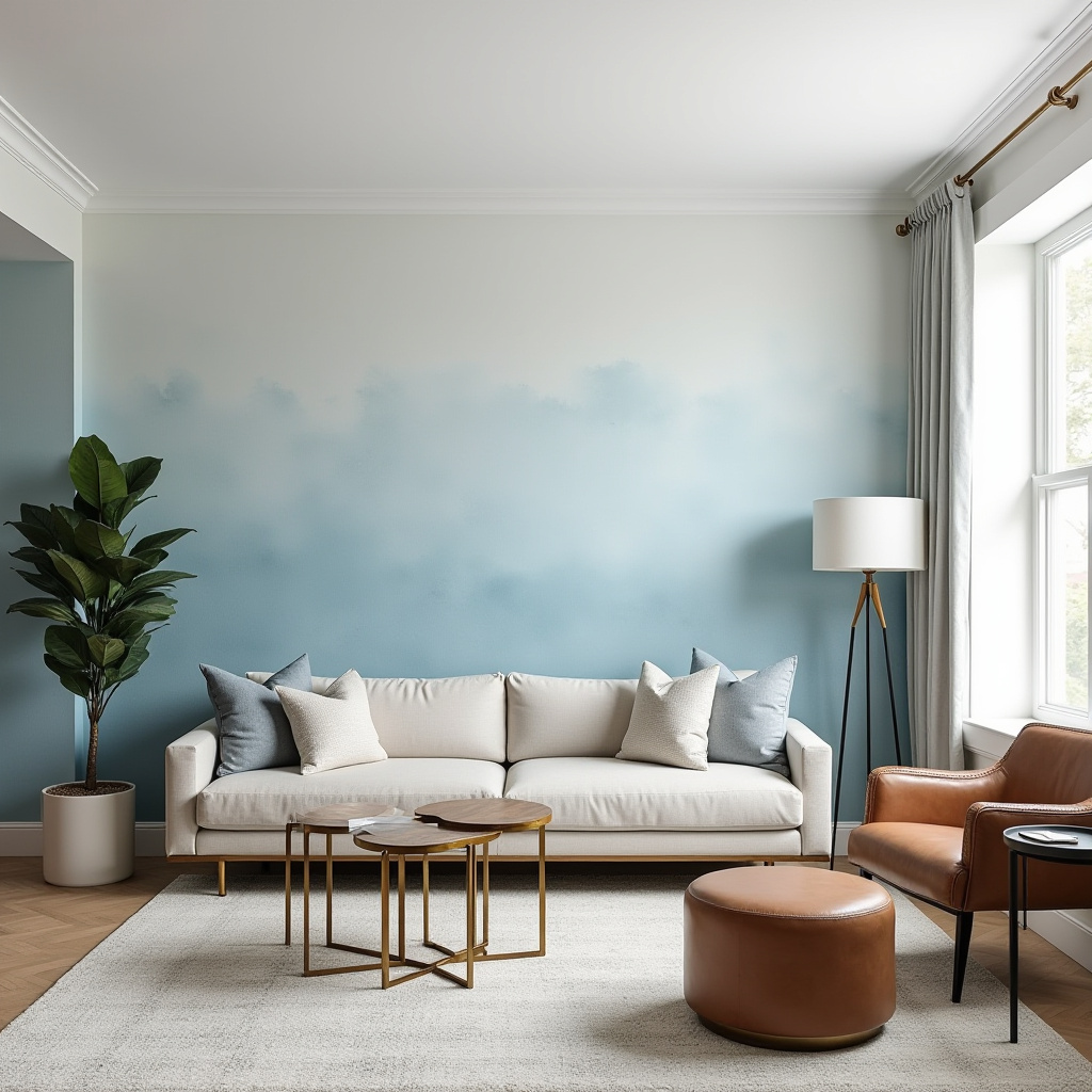 light blue accent wall living room 10