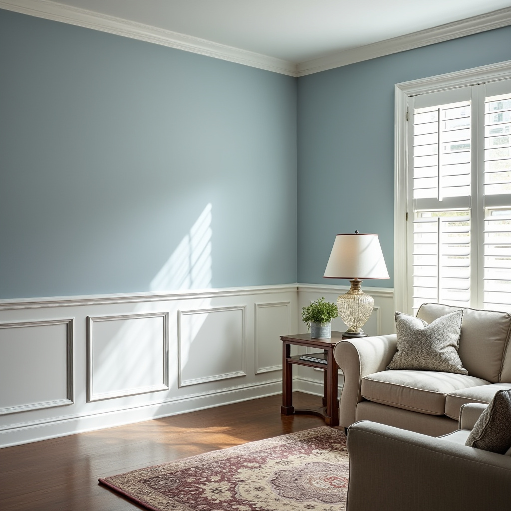 light blue accent wall living room 15