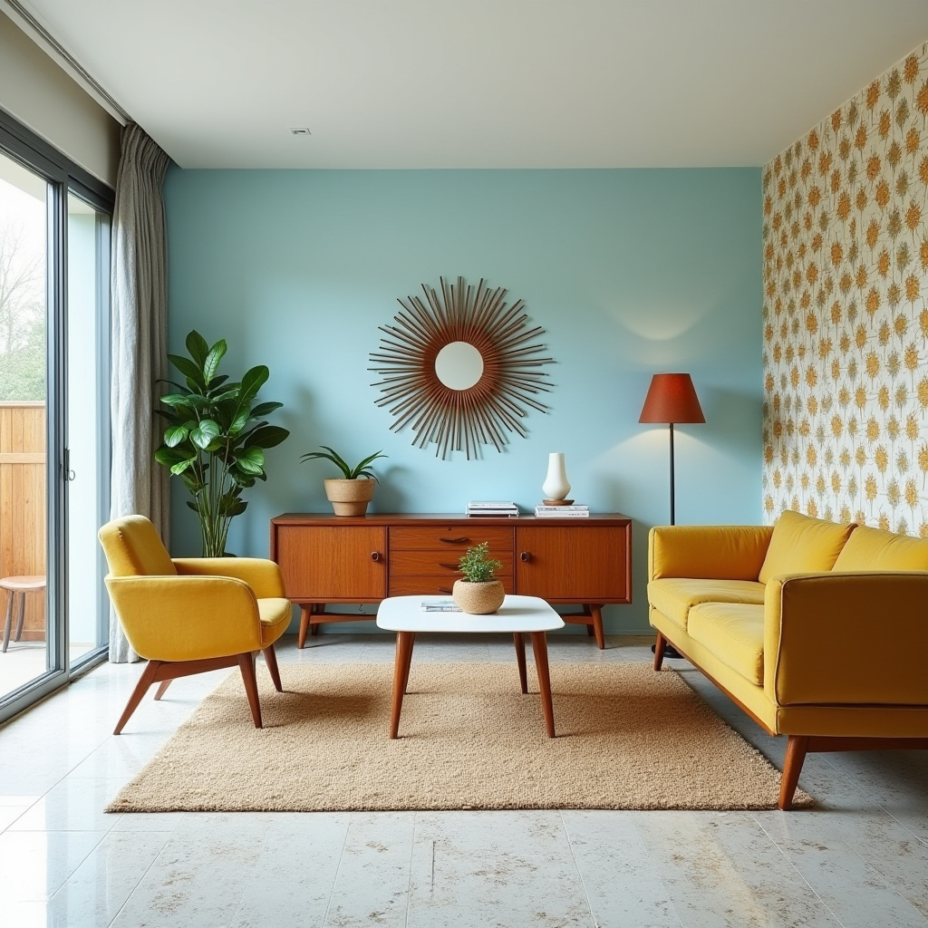 light blue accent wall living room 18