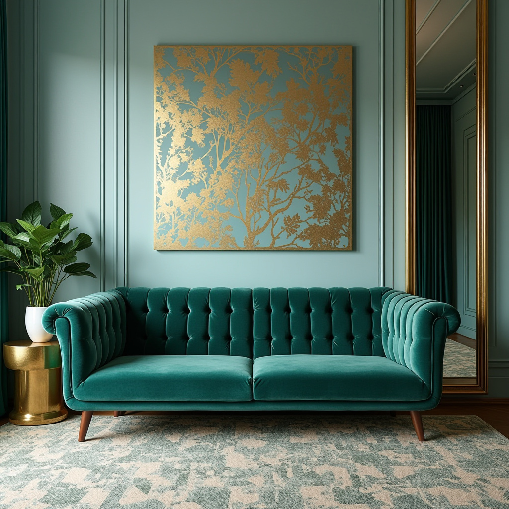 light blue accent wall living room 24