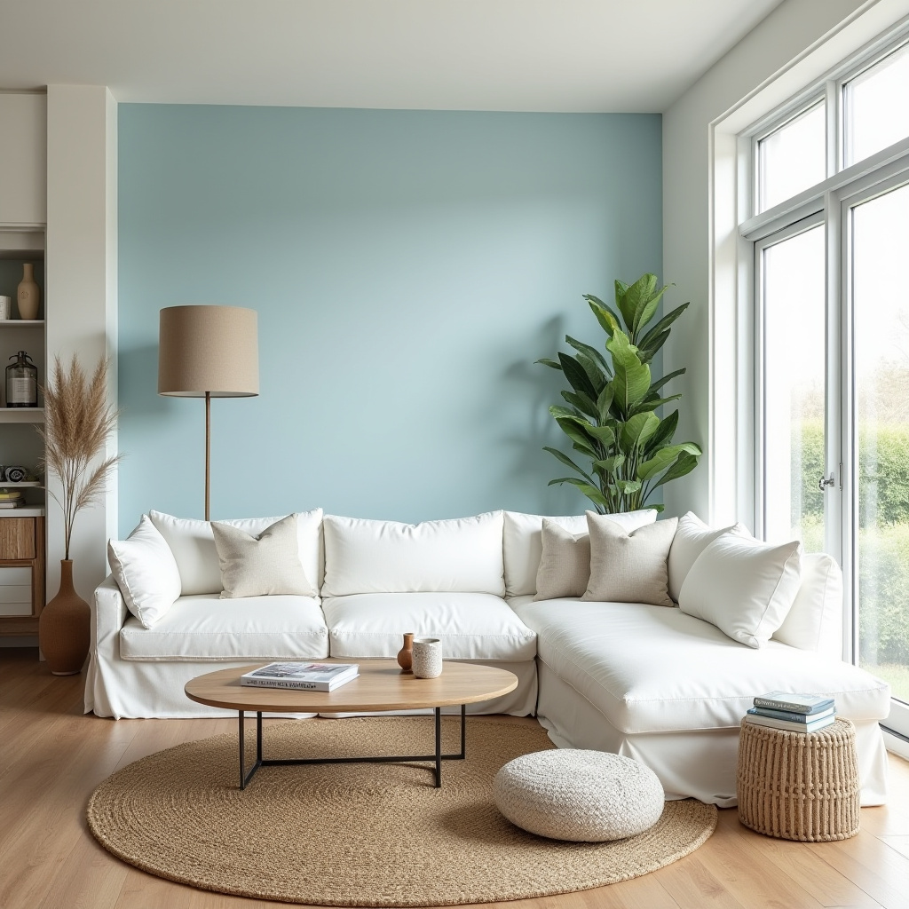 light blue accent wall living room 26