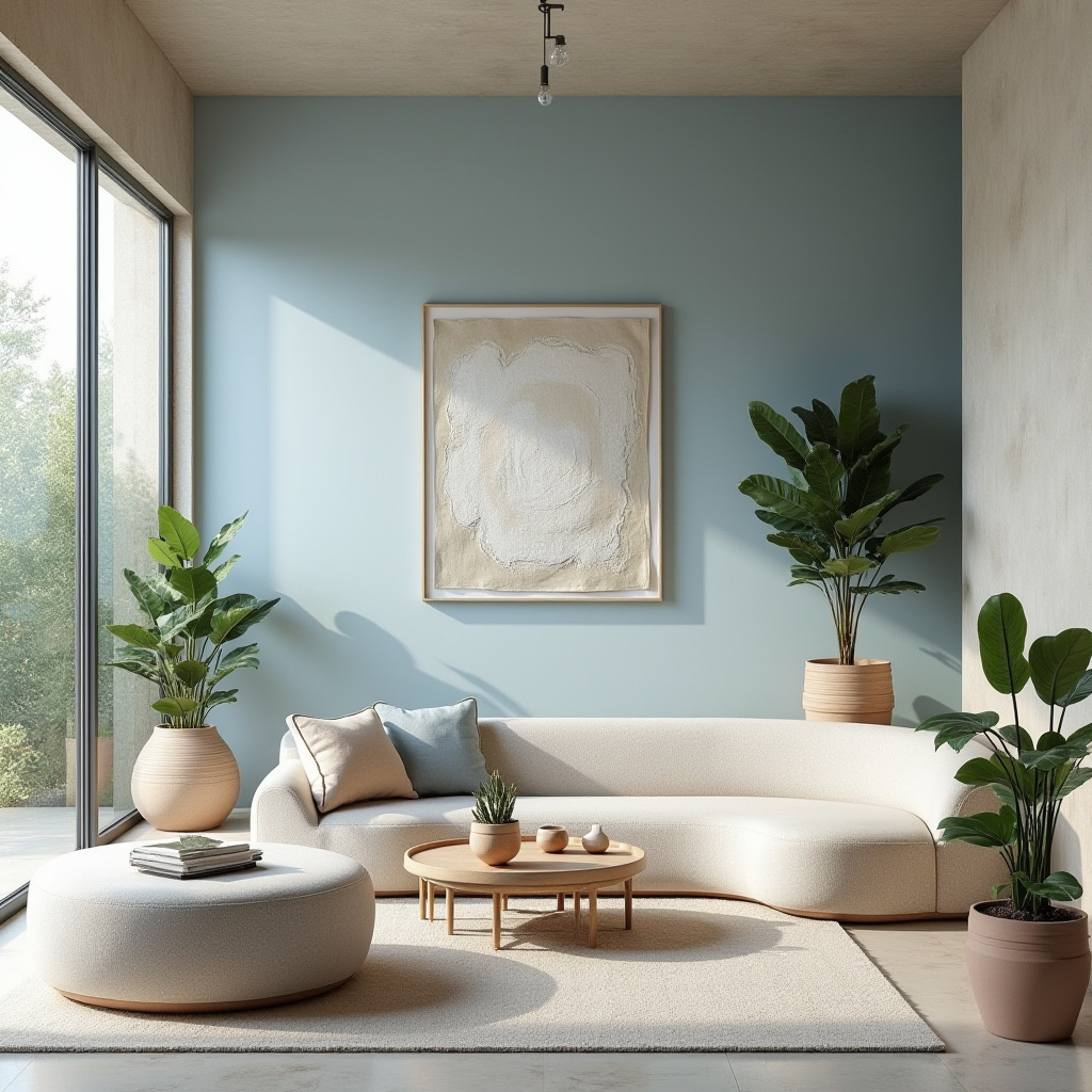 light blue accent wall living room 27
