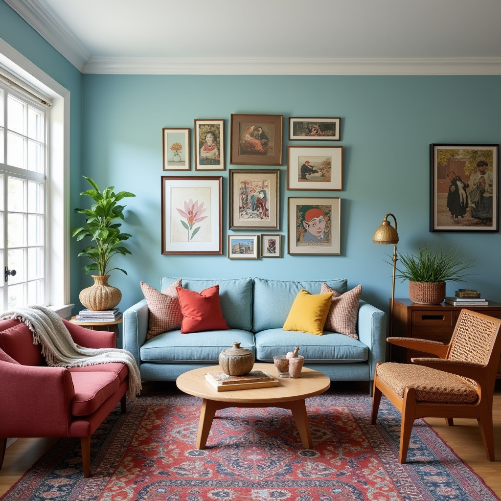 light blue accent wall living room 29