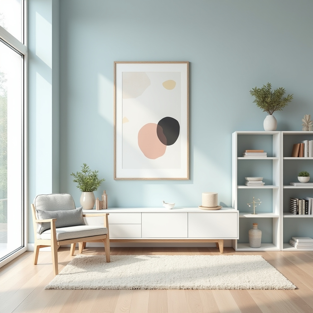 light blue accent wall living room 3
