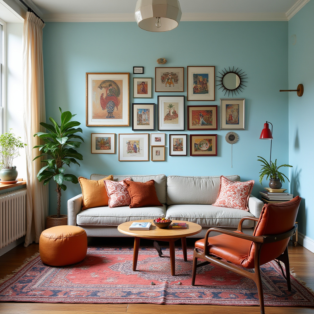 light blue accent wall living room 30