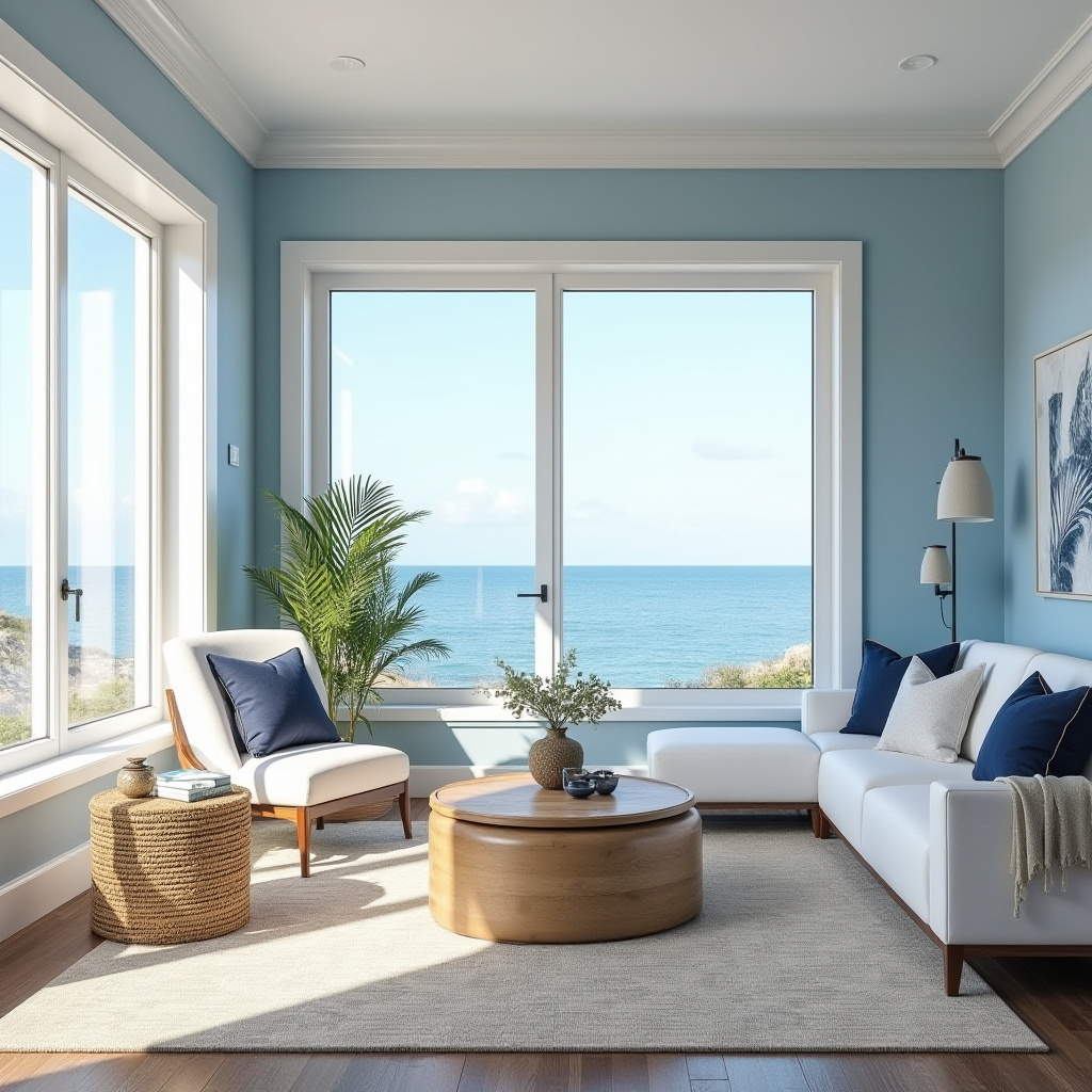 light blue accent wall living room 37