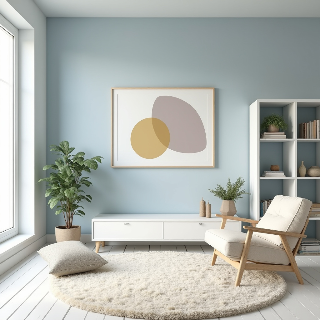 light blue accent wall living room 4