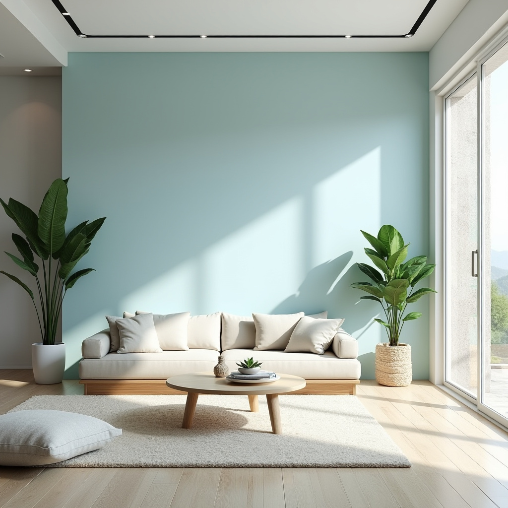 light blue accent wall living room 40