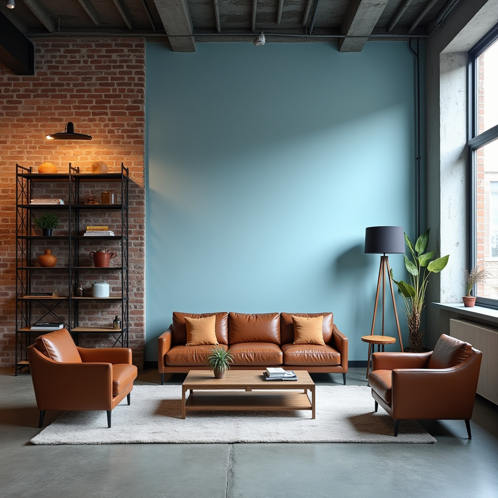 light blue accent wall living room 8