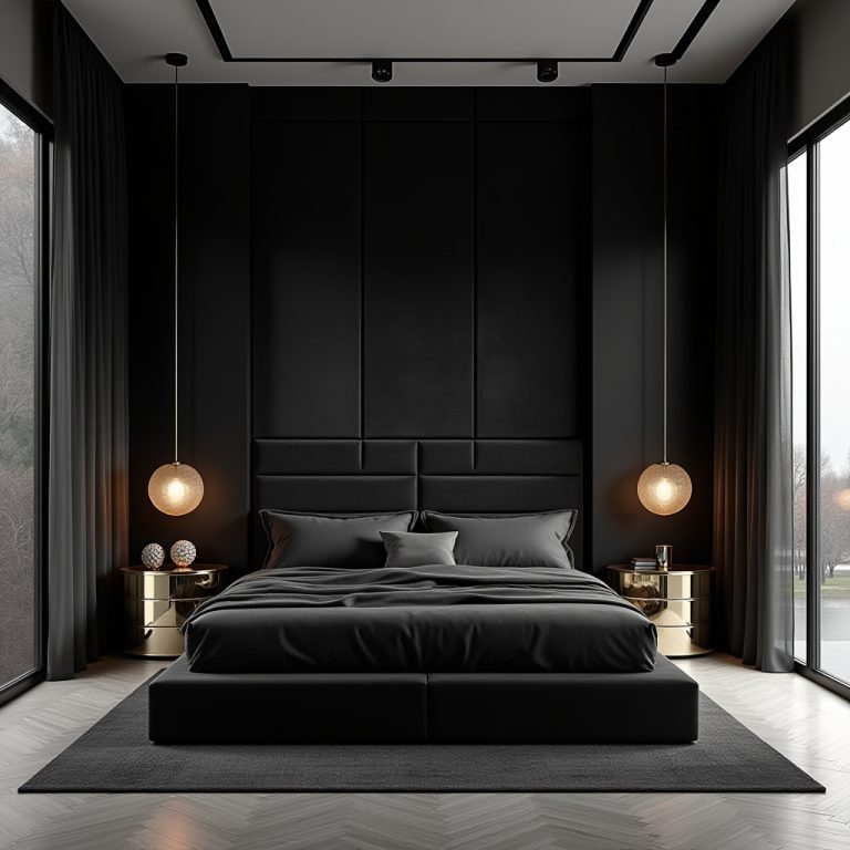 luxury black bedroom 1