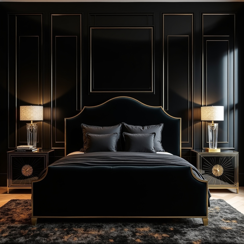 luxury black bedroom 13