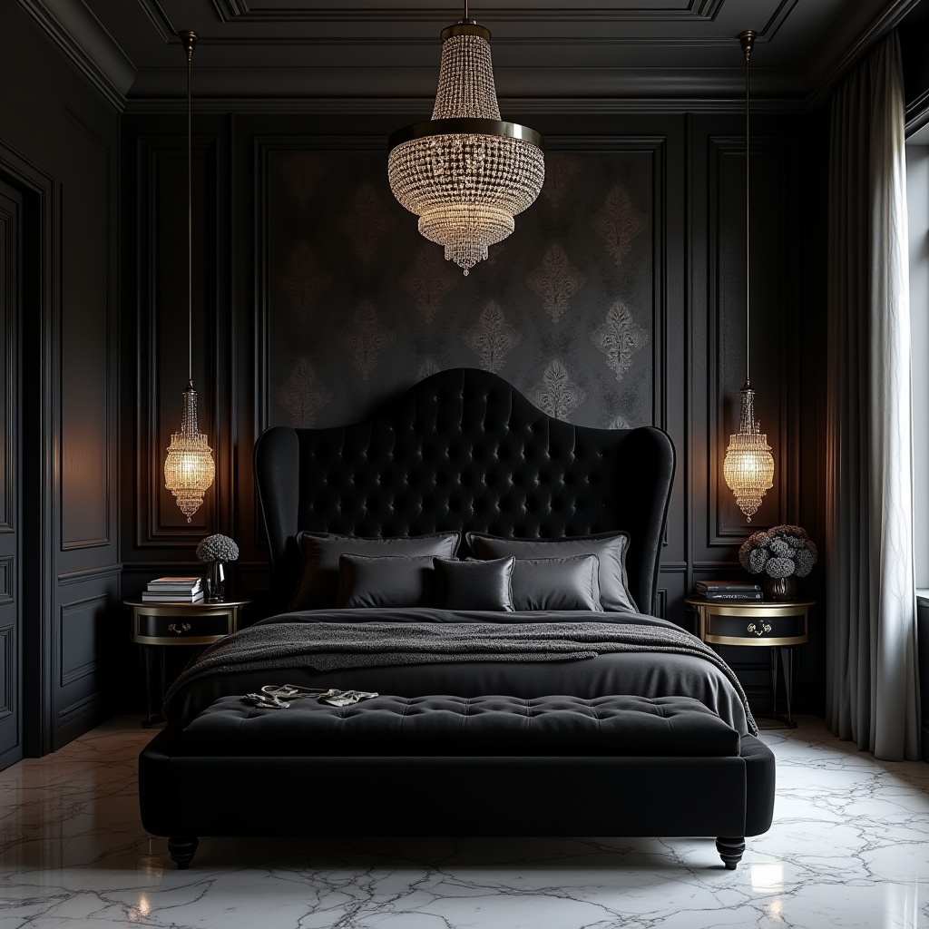 luxury black bedroom 19