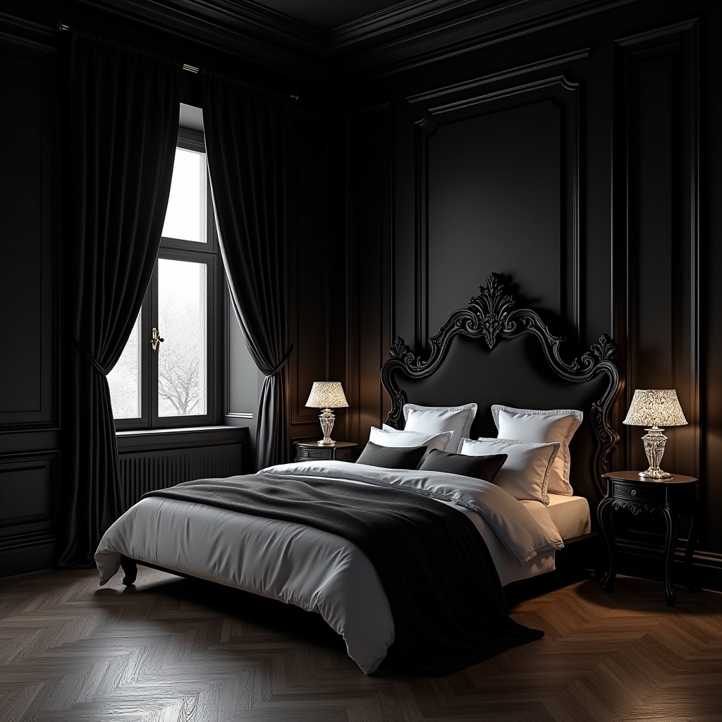 luxury black bedroom 33
