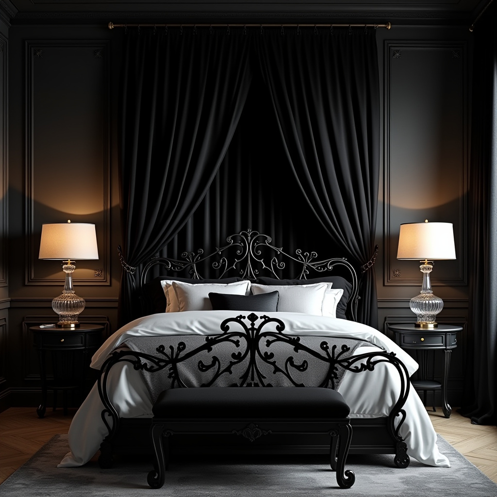 luxury black bedroom 34