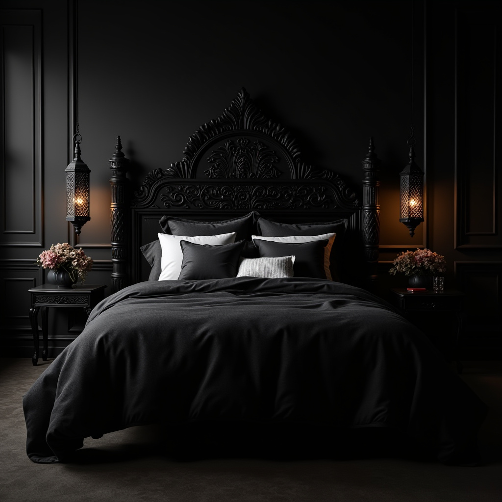 luxury black bedroom 37