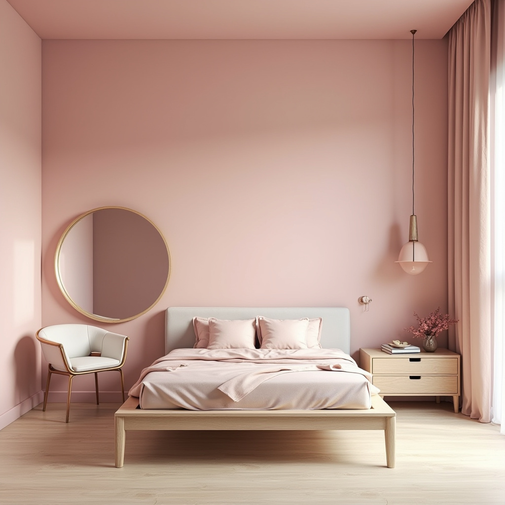 minimalist bedroom pink 24
