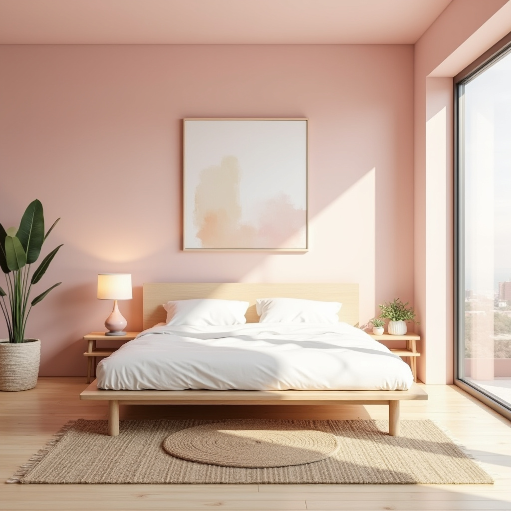 minimalist bedroom pink 32