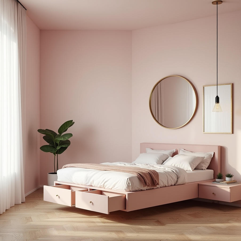 minimalist bedroom pink 4