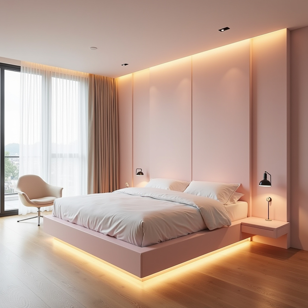 minimalist bedroom pink 7