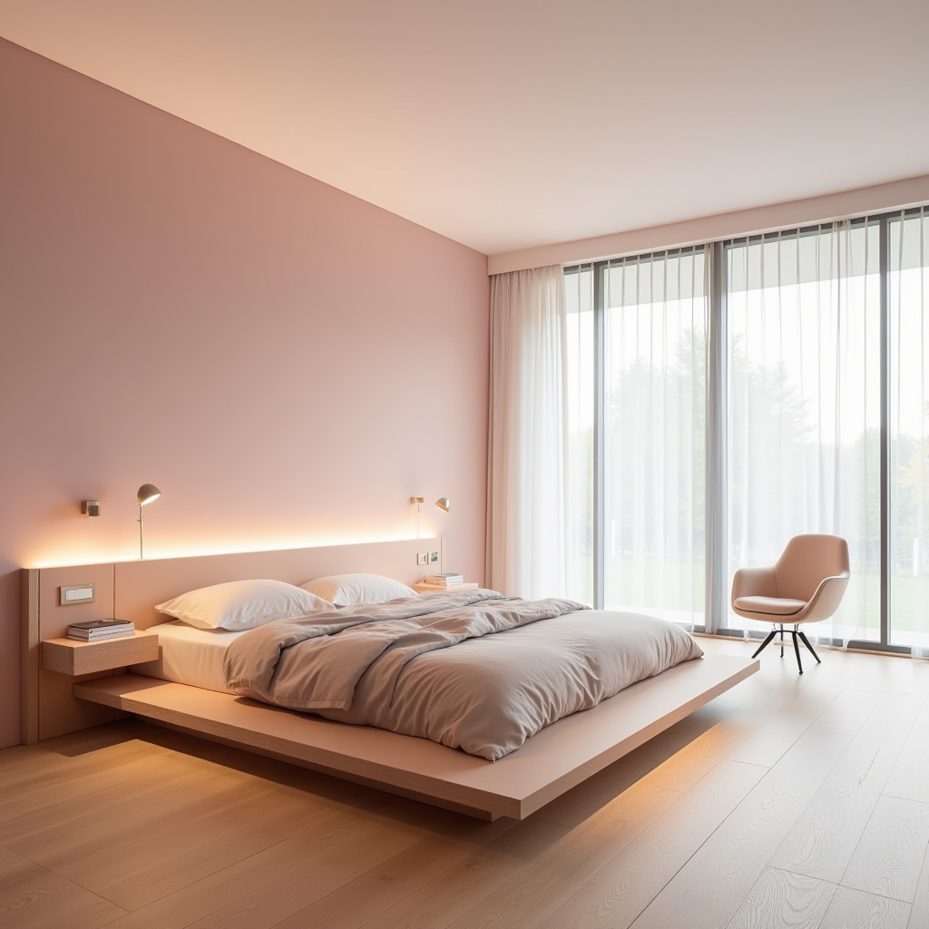 minimalist bedroom pink 8