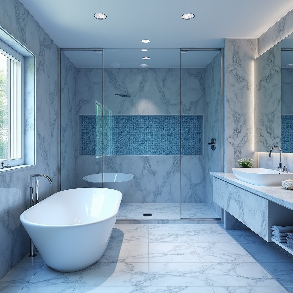 modern blue bathroom 17
