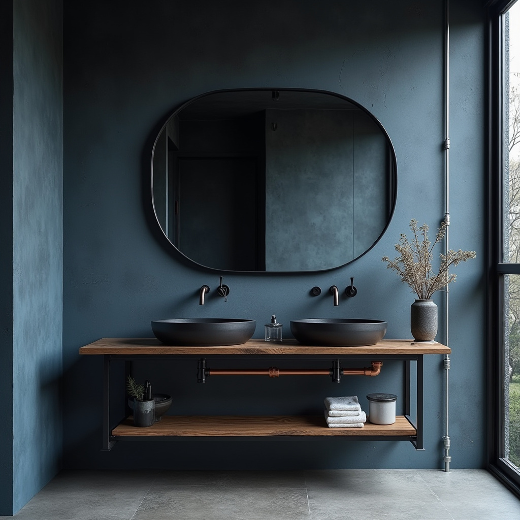 moody blue bathroom 13