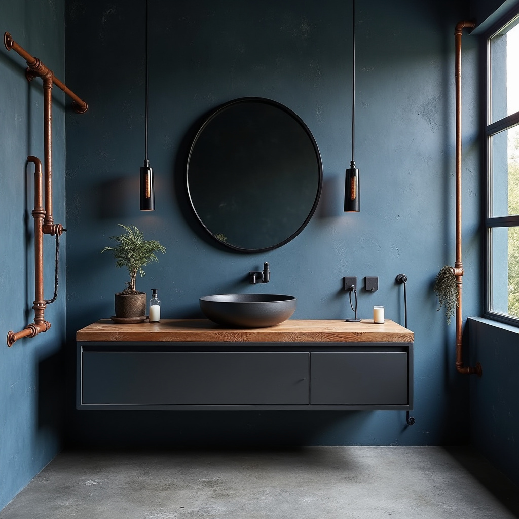 moody blue bathroom 14