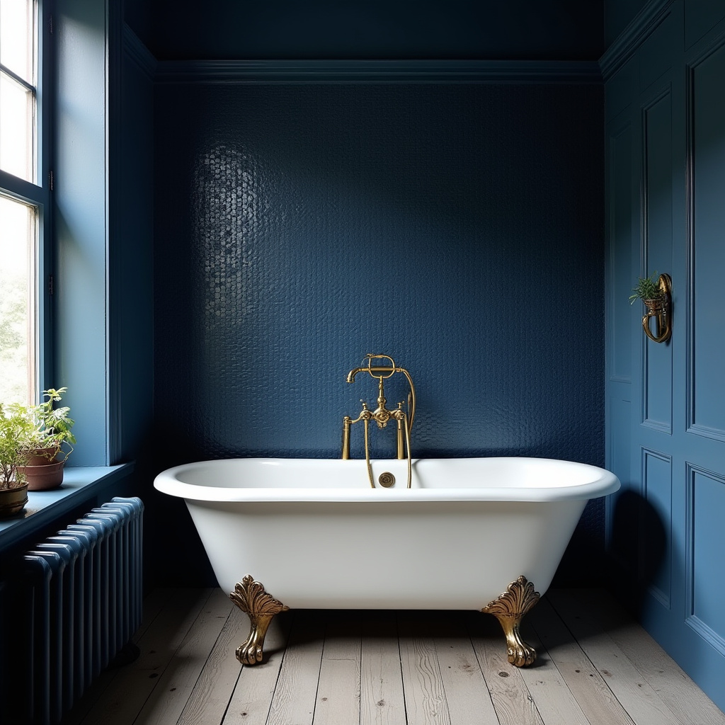 moody blue bathroom 9
