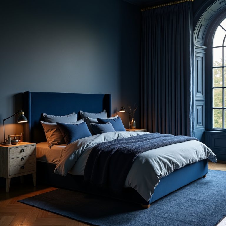 moody blue bedroom 1