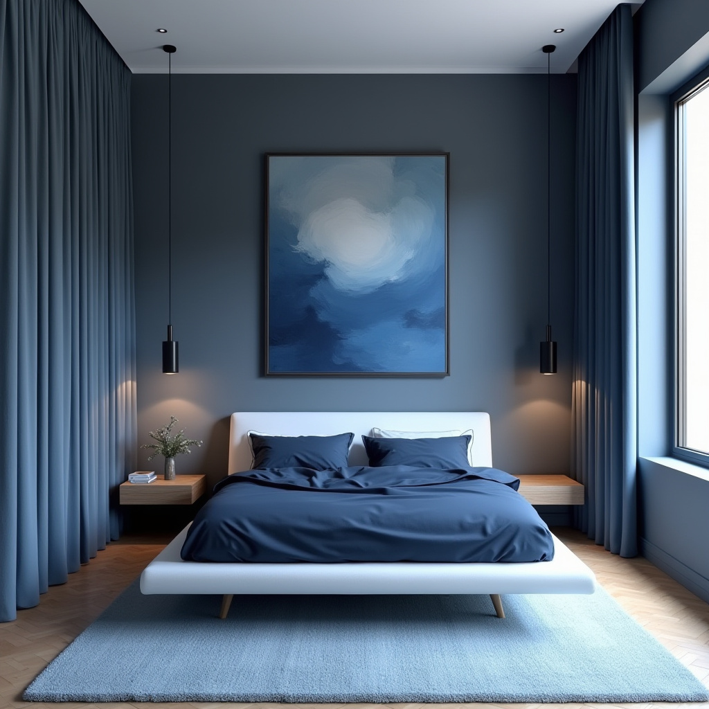 moody blue bedroom 13