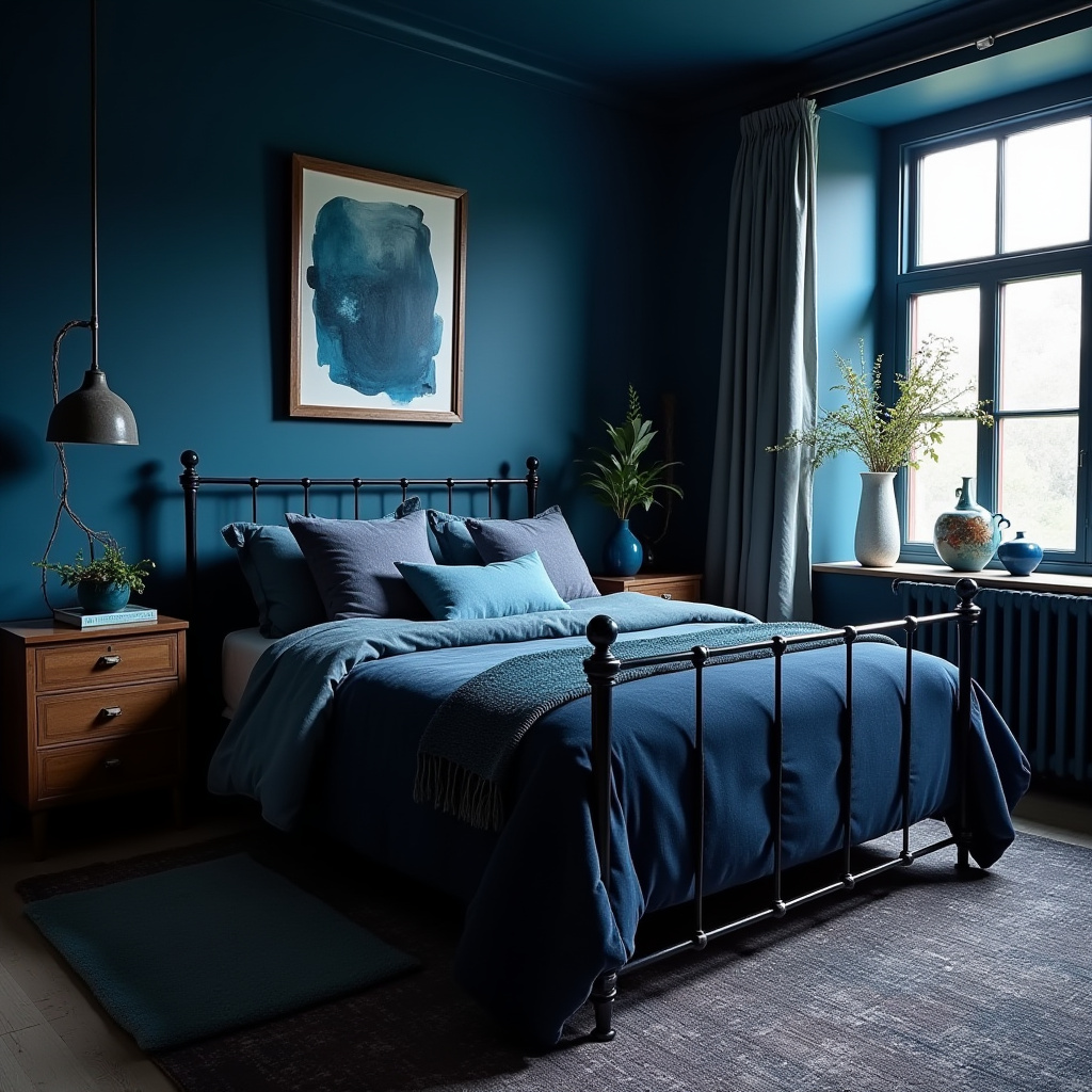 moody blue bedroom 25
