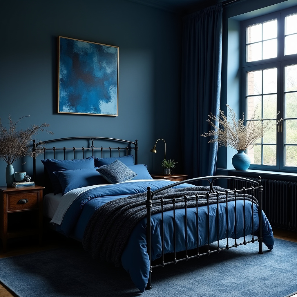 moody blue bedroom 26