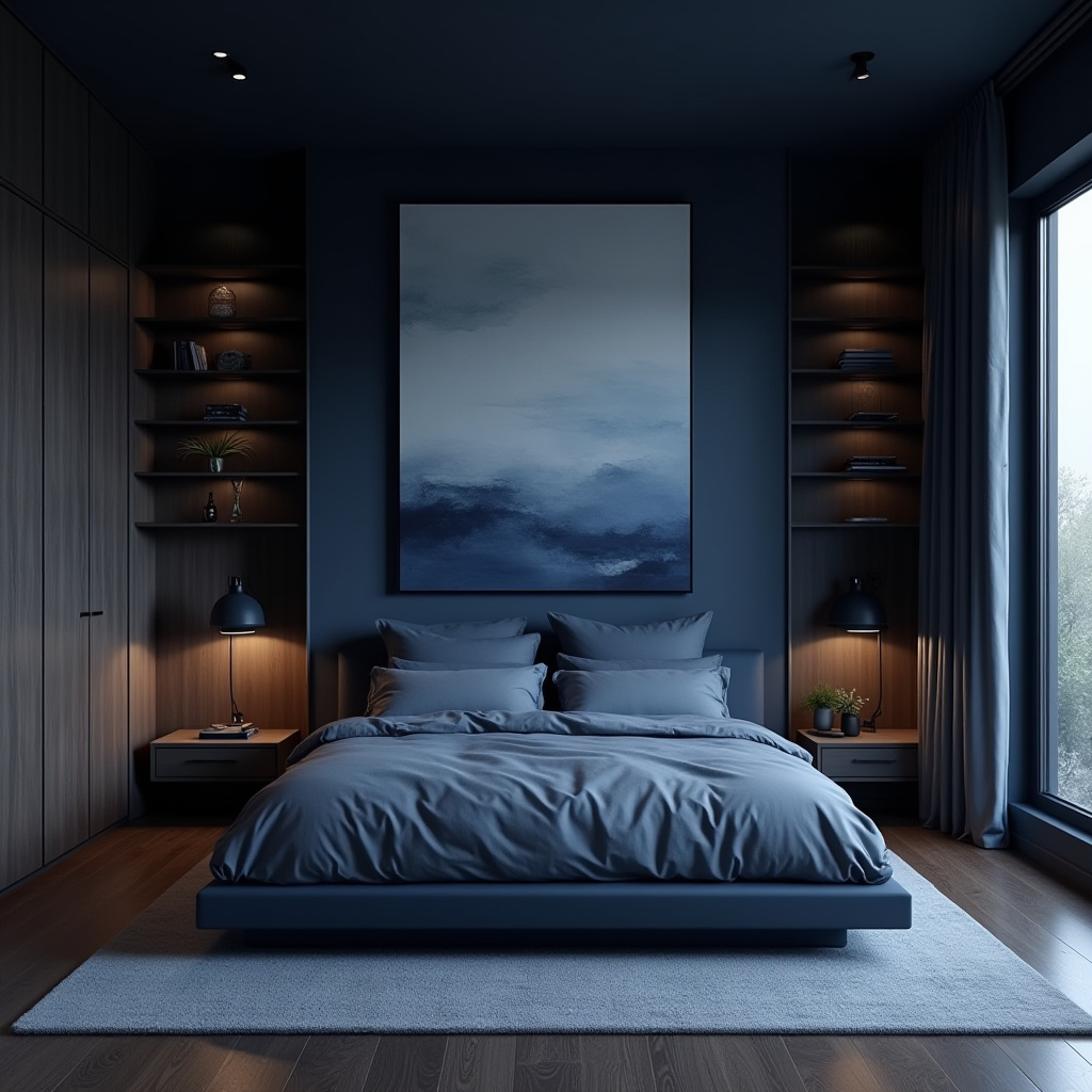 moody blue bedroom 3