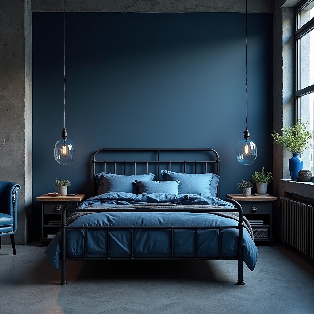 moody blue bedroom 34