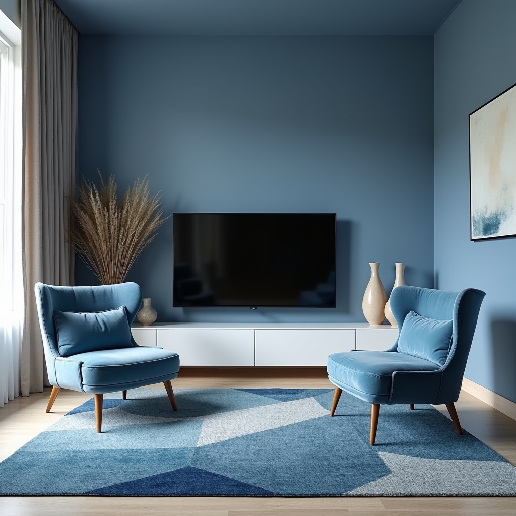 moody blue living room 18