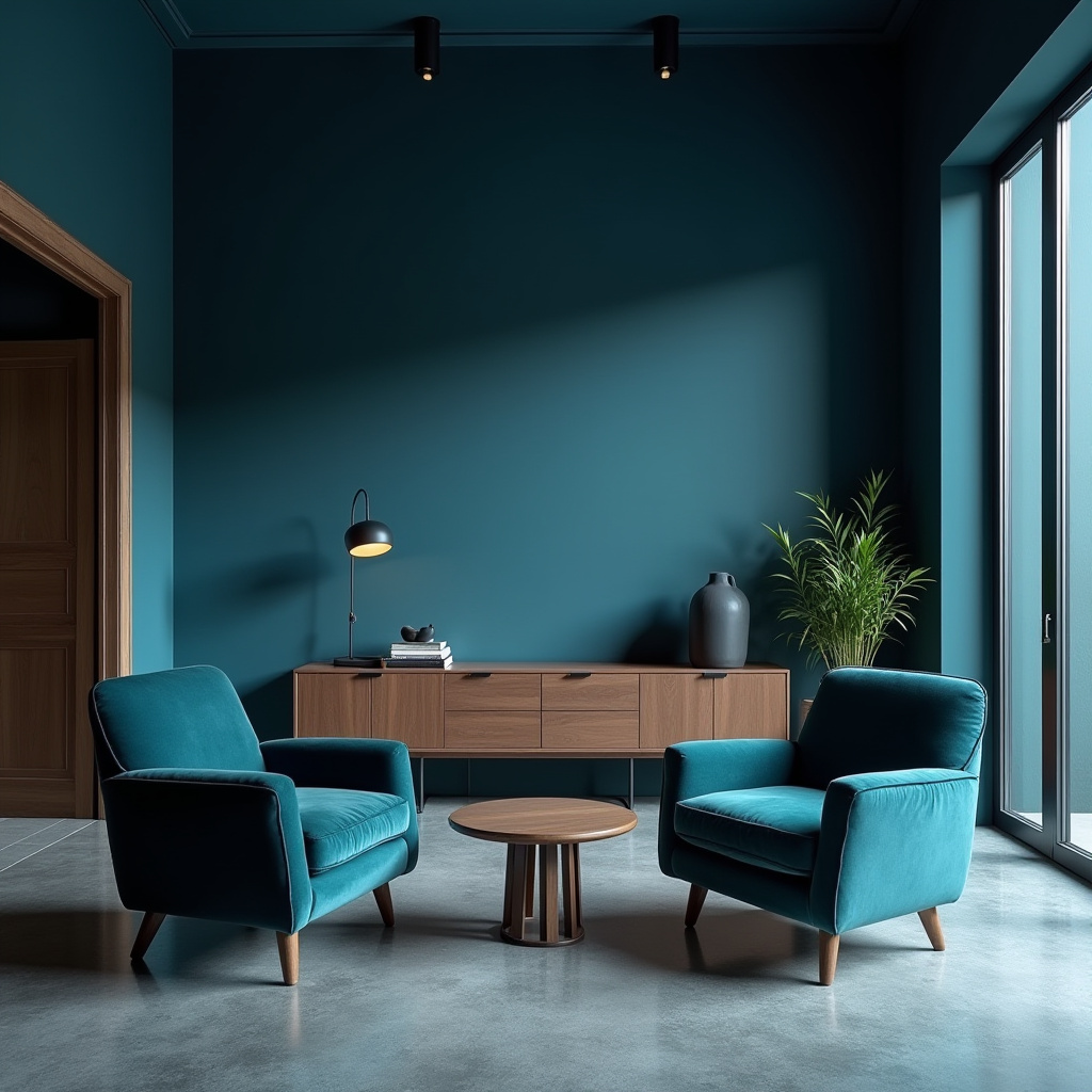 moody blue living room 8