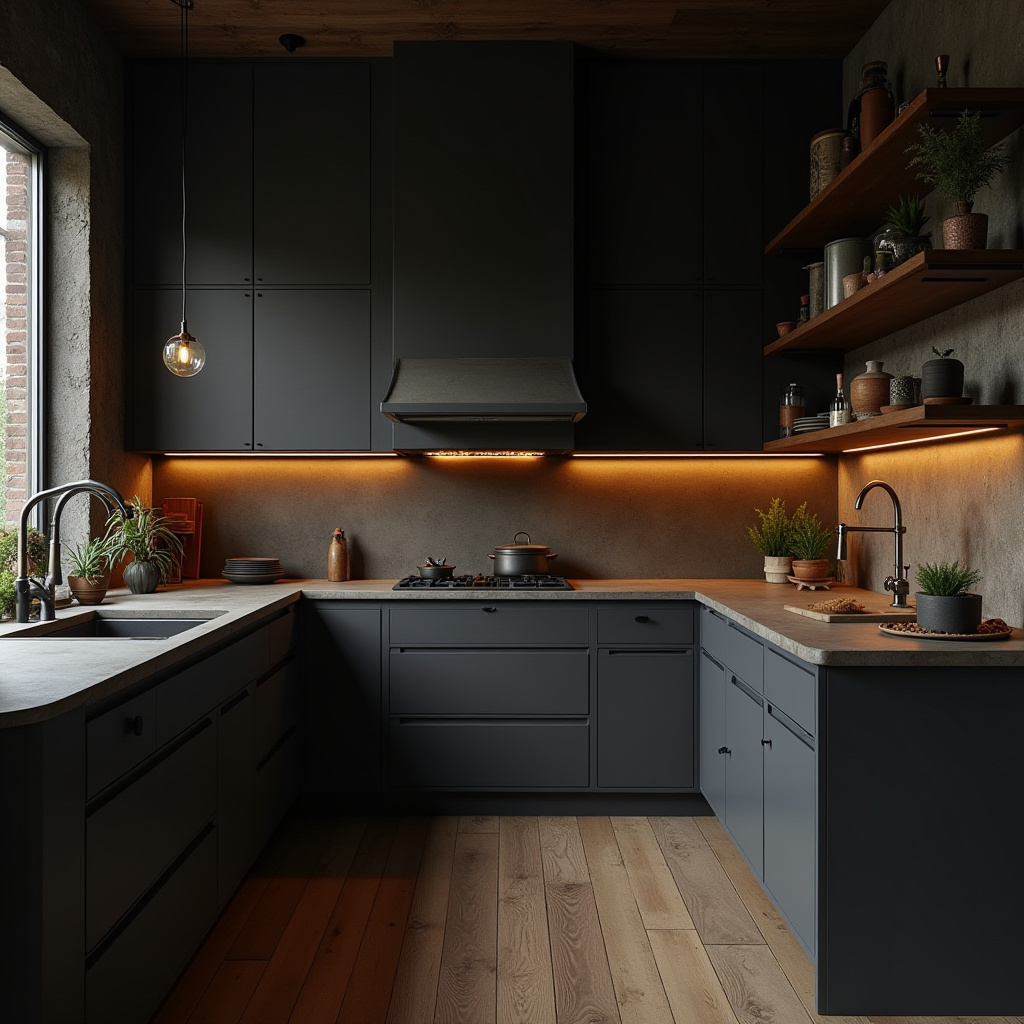 moody kitchen ideas 37