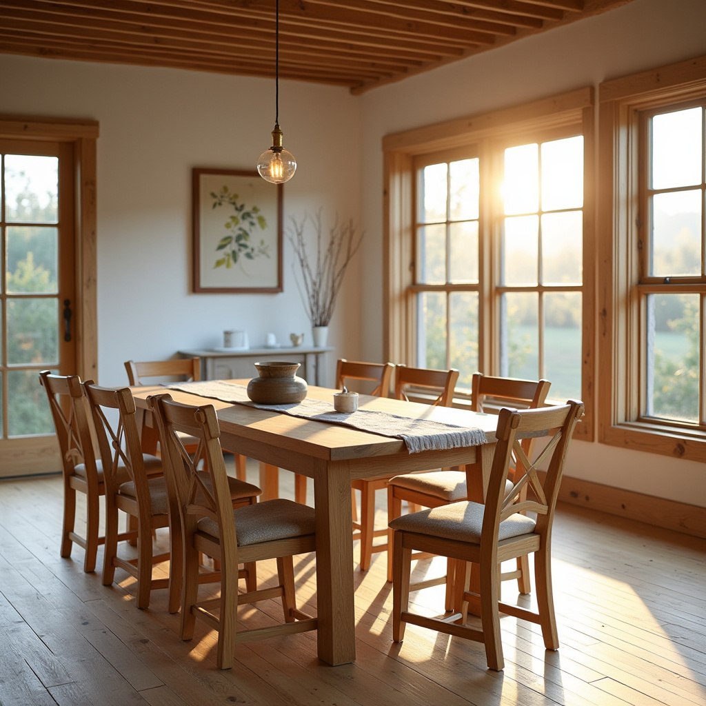 oak dining table and chairs 1